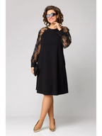 Classic Dress with Lace Sleeves