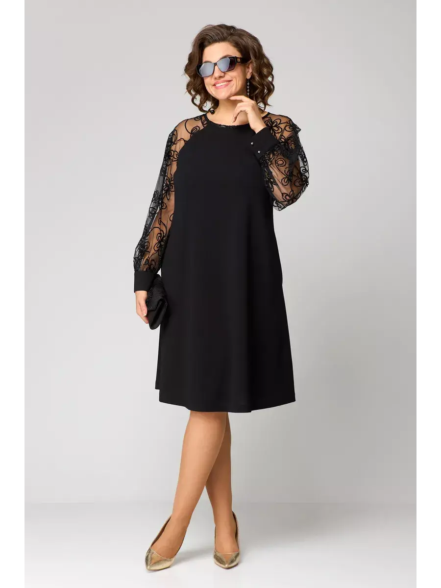 Classic Dress with Lace Sleeves