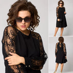 Classic Dress with Lace Sleeves