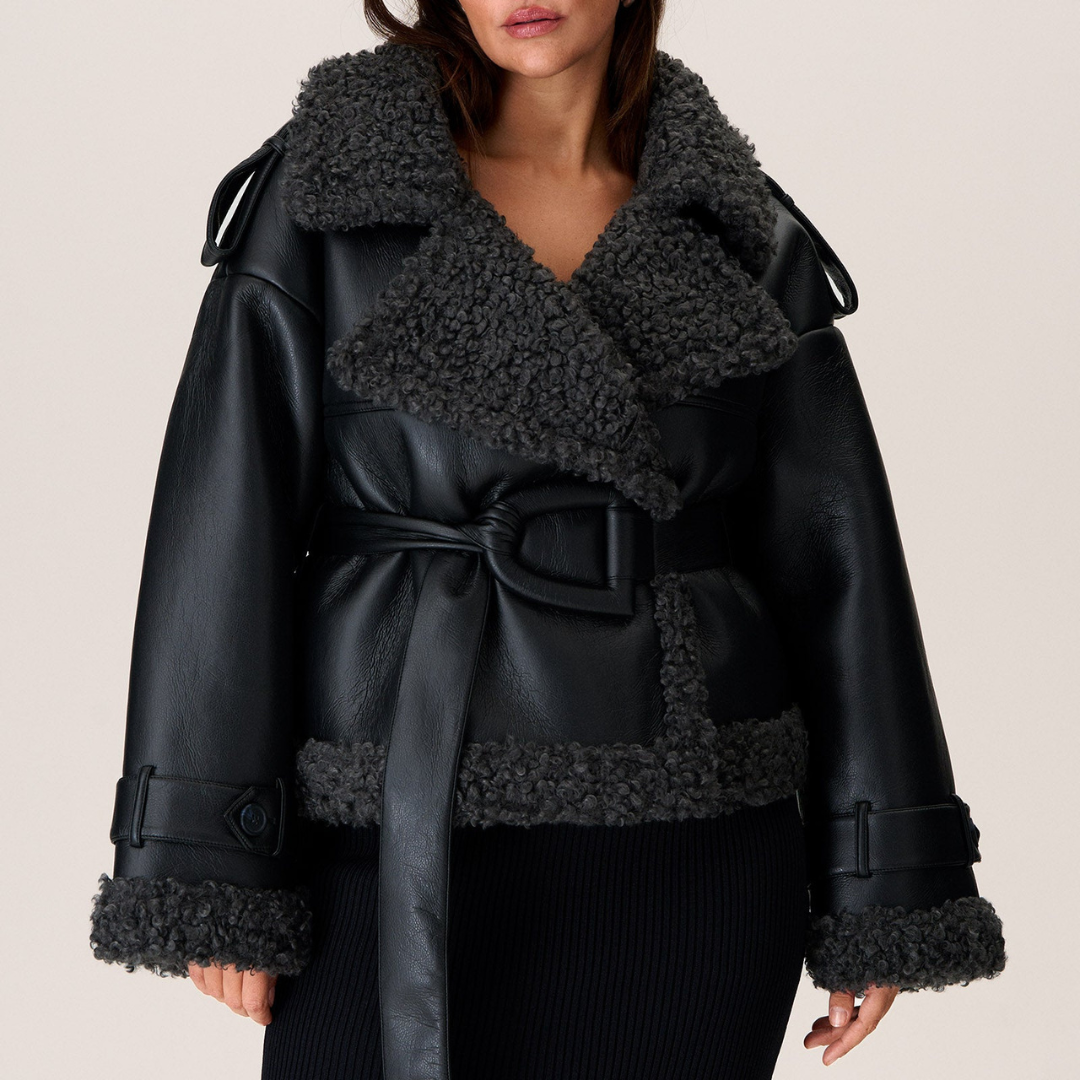 Belted Shearling Coat
