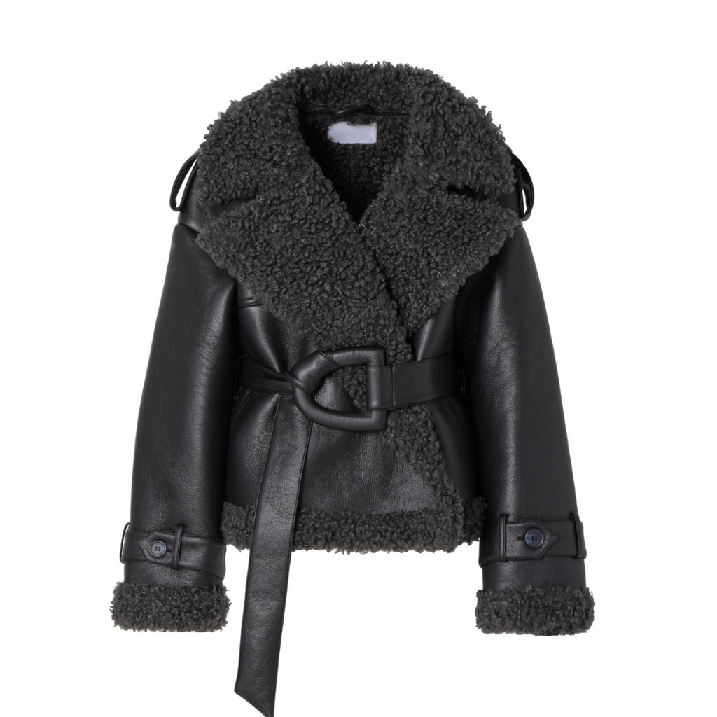 Belted Shearling Coat