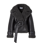 Belted Shearling Coat