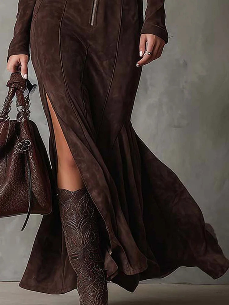 Aveline Brown Vintage Maxi