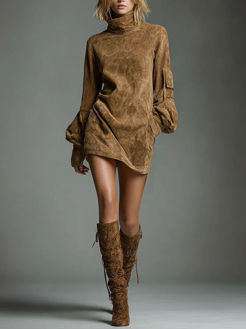 Marisol Oversized Suede Minidress