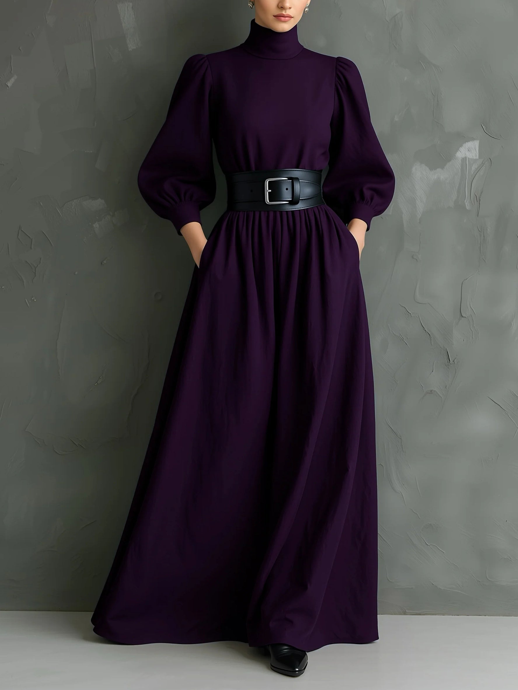 Elen Dark Purple Maxi Dress