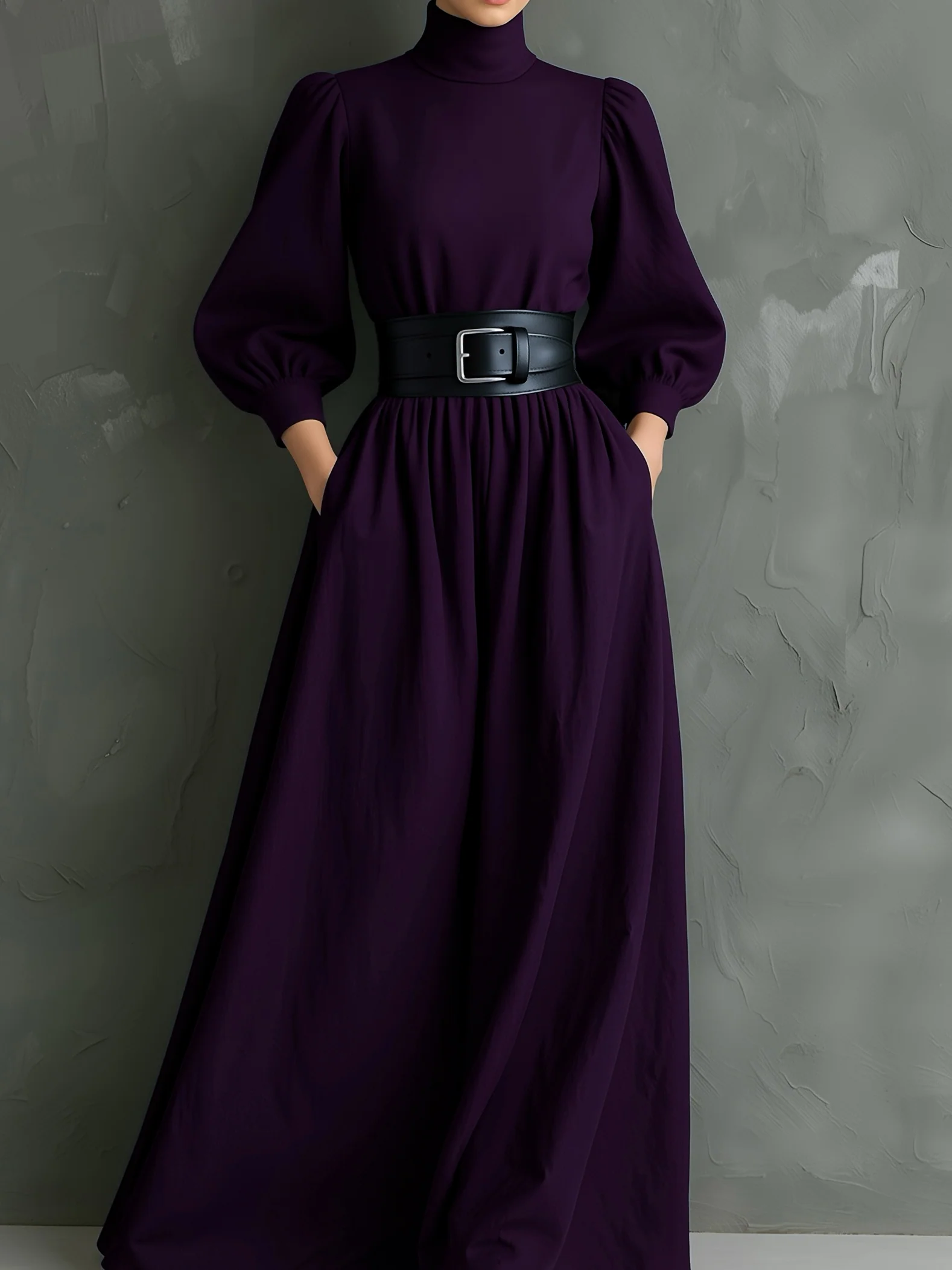 Elen Dark Purple Maxi Dress