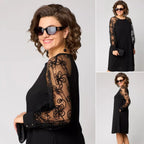 Classic Dress with Lace Sleeves