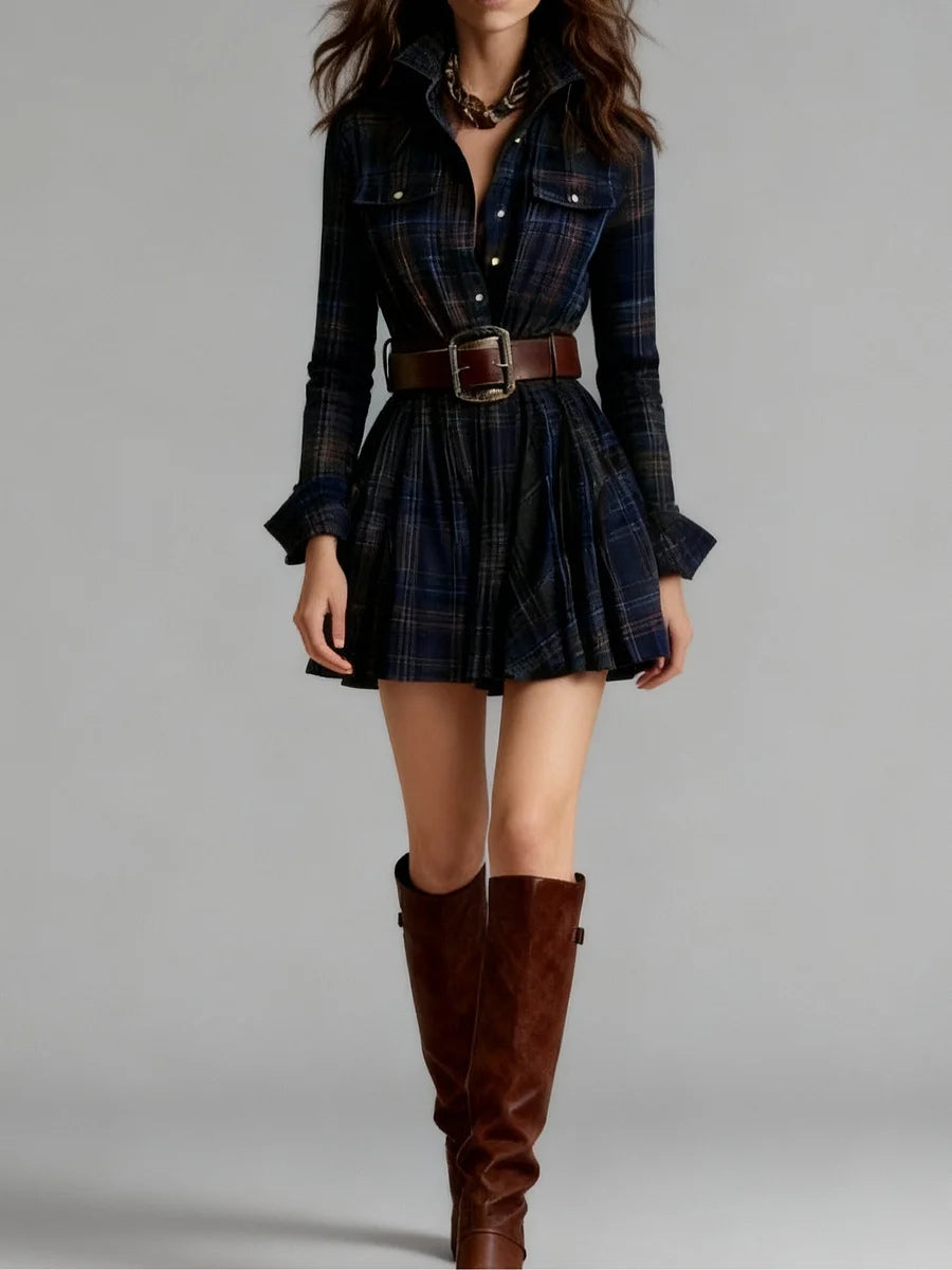 Madalena Short Plaid Dress