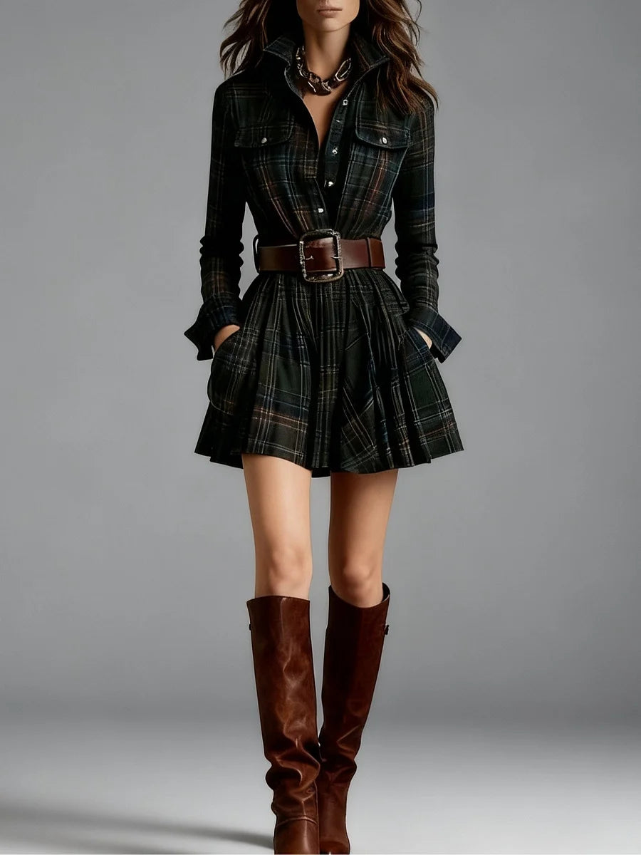 Madalena Short Plaid Dress