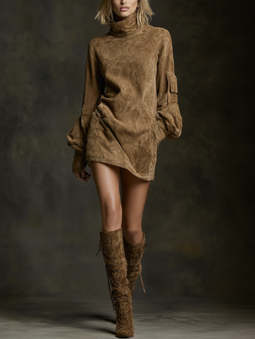 Marisol Oversized Suede Minidress