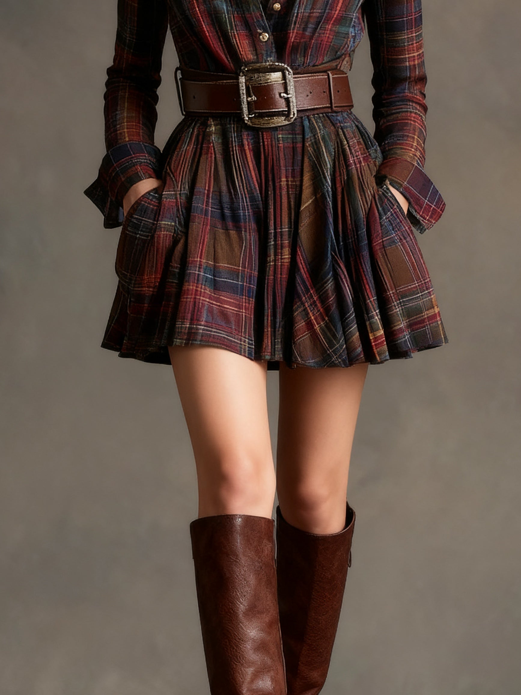 Madalena Short Plaid Dress